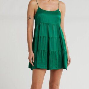Alice + Olivia Collen Spaghetti Strap Silk Minidress